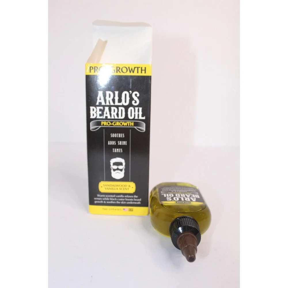 Arlo's Beard Oil Pro-Growth Sandalwood & Vanilla Scent & Castor Oil 2.5 floz NEW